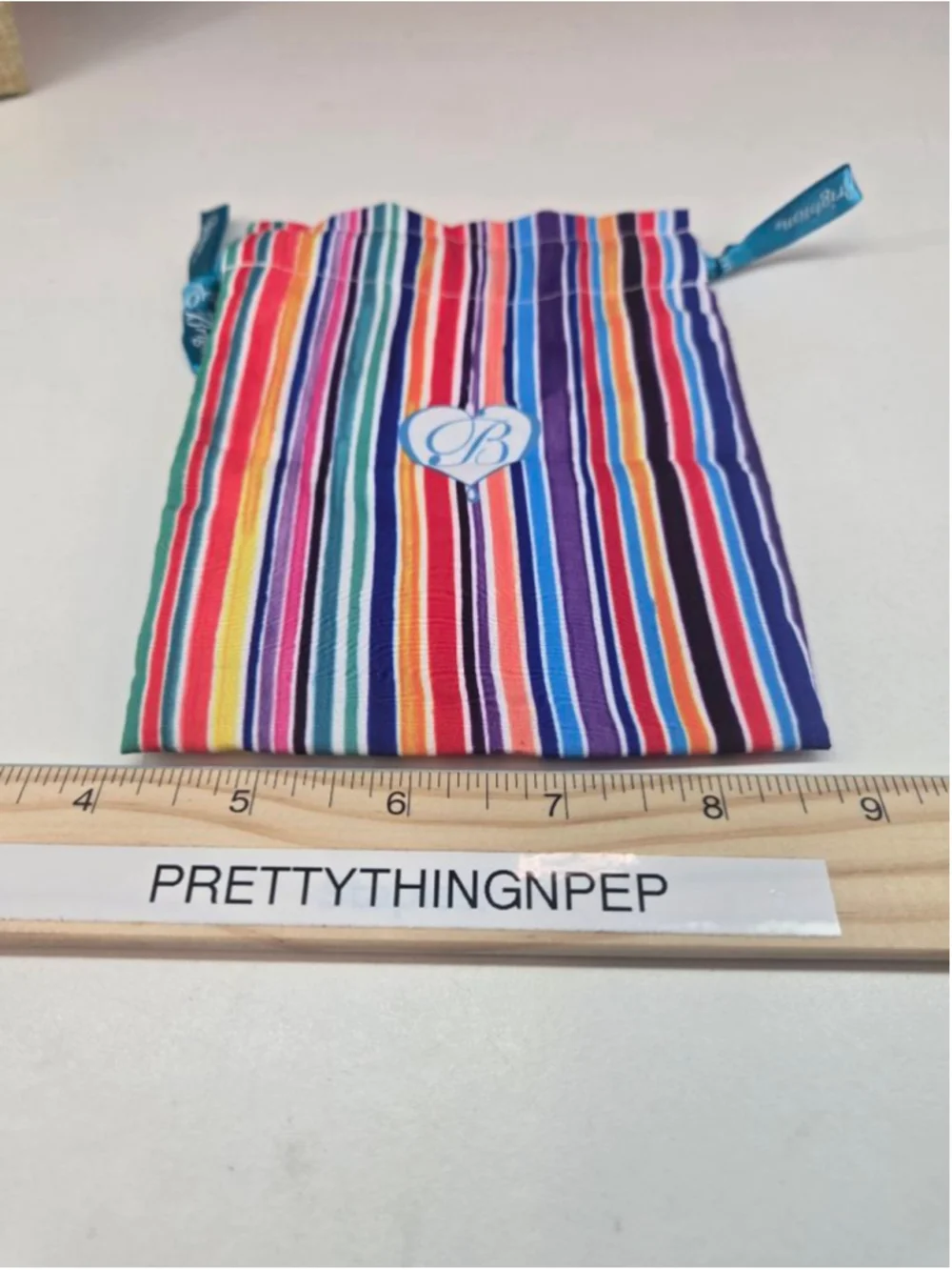 Brighton Striped Rainbow Cosmetic Jewelry Duster Drawstring Bag Multi-color